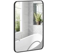 HOMCOM Miroir de salle de bain 60 x 80 cm en verre miroir mural moderne noir