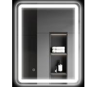 HOMCOM Miroir de salle de bain, 60 x 80 cm miroir LED avec interrupteur tactile, fonction mémoire, miroir mural antibuée miroir lumineux avec 3 couleurs de lumière, argenté