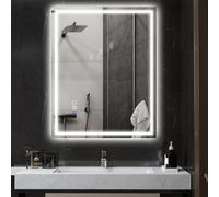 HOMCOM Miroir de Salle de Bain Anti-Buée avec Lumière LED Réglable, Enceinte Bluetooth, Boutons Tactiles, 80x100 cm