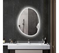 HOMCOM Miroir de Salle de Bain Illuminé à LED avec Couleur et Température Réglables, en Verre Trempé, 80x5x60 cm, Argent