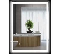 HOMCOM Miroir de salle de bain, Miroir de salle de bain à intensité variable, 80 x 60 cm Miroir lumineux avec interrupteur tactile, fonction mémoire, miroir mural antibuée, étanche à l'eau