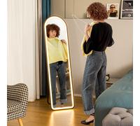 HOMCOM Miroir en pied, 150 x 40 cm, Miroir autonome avec lumières LED dimmables pour salon, chambre à coucher
