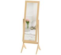 HOMCOM Miroir en pied grand miroir de sol inclinaison réglable pour dressing chambre 47 x 46 x 148 cm en chêne