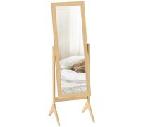 HOMCOM Miroir en Pied Grand Miroir de Sol Inclinaison réglable pour Dressing Chambre dim. 47L x 46l x 148H cm en chêne