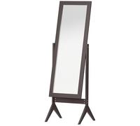 HOMCOM Miroir en Pied Grand Miroir de Sol Inclinaison réglable pour Dressing Chambre dim. 47L x 46l x 148H cm en café