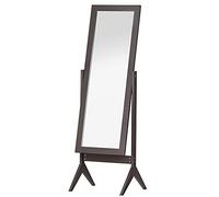 HOMCOM Miroir en Pied Grand Miroir de Sol Inclinaison réglable pour Dressing Chambre dim. 47L x 46l x 148H cm en Bois Brun Foncé