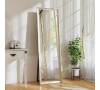 HOMCOM Miroir en pied, positionnement flexible, 160 x 50 cm, ton doré