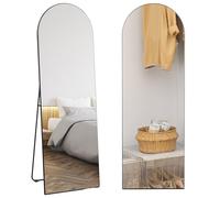 HOMCOM Miroir en Pleine Longueur, 50 x 150 cm, Miroir sur Pied ou Mural, sans Cadre, pour Salon, Chambre à Coucher, Noir