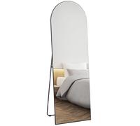 HOMCOM Miroir en Pleine Longueur, 50 x 150 cm, Miroir sur Pied ou Mural, sans Cadre, pour Salon, Chambre à Coucher, Noir