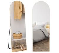 HOMCOM Miroir en Pleine Longueur, 50 x 150 cm, Miroir sur Pied ou Mural, sans Cadre, pour Salon, Chambre à Coucher, Ton doré