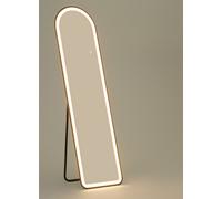 HOMCOM Miroir intégral, 150 x 40 cm miroir sur pied avec éclairage LED, 3 couleurs de lumière, miroir mural avec support, interrupteur tactile, pour chambre à coucher, salon, noir