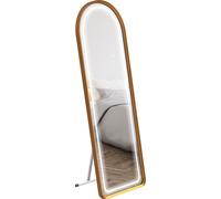 HOMCOM Miroir intégral, 151,5 x 50 x 4 cm Miroir mural avec support, miroir sur pied avec lampe LED, pour salon, chambre, or