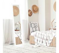 HOMCOM Miroir intégral 40 x 160 cm Miroir sur Pied avec lumière LED, Miroir Mural avec Commande Tactile, Miroir au Sol pour Chambre à Coucher, Salon, Blanc