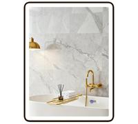 HOMCOM Miroir LED de salle de bains anti-buée Miroir maquillage dimmable avec éclairage 80 x 60 cm Cadre noir