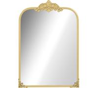 HOMCOM Miroir mural, 60 x 87 cm Miroir de salle de bain style baroque, miroir décoratif avec cadre métallique pour salon, chambre, or