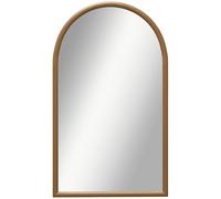 HOMCOM Miroir Mural Arche, 110 x 65 cm, Miroir arqué, Cadre en Bois, pour la Chambre, Le Salon, l'entrée, Brun foncé