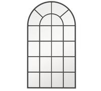 HomCom Miroir verrière Arche - style industriel fenêtre arcade métal noir 110 x 65 cm