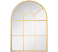 Miroir mural HOMCOM en métal cadre doré en forme de voûtée - 70 x 50 cm - décoration pour entrée ,chambre à coucher, salon