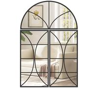 HOMCOM Miroir Mural Arqué 80x120cm Lot de 3 Miroir Verrière Décoratif Noir
