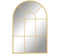 Miroir mural aspect verrière style classique chic - dim. 60L x 90H cm - métal doré verre 3 mm