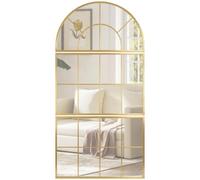 HOMCOM Miroir Mural Arqué Ensemble de 3 Pièces 76 x 150 cm Doré | Miroir Mural en Forme de Fenêtre, Cadre en Métal, pour Salon, Chambre à Coucher, Couloir