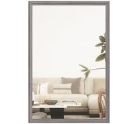 HOMCOM Miroir mural décoratif rectangulaire - 60 x 40 cm - Miroir mural pour salle de bain - Pour salon, chambre à coucher, couloir - Effet bois gris