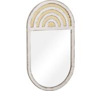 HOMCOM Miroir mural, miroir de salon, 50 x 90 cm miroir d'entrée avec aspect rat, cadre en bois pour chambre à coucher Blanc