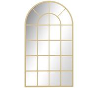 HOMCOM Miroir Mural Miroir de vestiaire 110 x 65cm Miroir décoratif avec Cadre métallique Miroir à Suspendre Miroir de Salon pour Chambre à Coucher Or