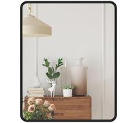 HOMCOM Miroir Mural rectangulaire 50 x 40 cm, Miroir décoratif Moderne avec Cadre en métal pour Salon, entrée, Chambre, Couloir, Noir