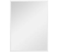 HOMCOM Miroir Mural rectangulaire 60 x 80 cm, Cadre en Bois Blanc, idéal pour la Salle de Bain, Salon ou Chambre
