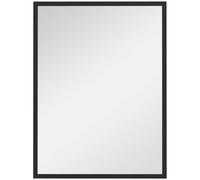 HOMCOM Miroir mural rectangulaire 60 x 80 cm, cadre en bois noir, idéal pour la salle de bain, salon ou chambre