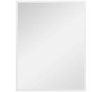 HOMCOM Miroir Mural Rectangulaire 90 x 70 cm, Cadre en Bois Blanc | Idéal pour la Salle de Bain, Salon ou Chambre