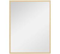 HOMCOM Miroir Mural rectangulaire 90 x 70 cm, Cadre en Bois Naturel, idéal pour la Salle de Bain, Salon ou Chambre