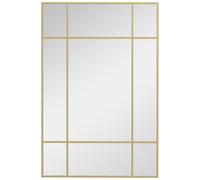 HOMCOM Miroir Mural Verrière Rectangulaire Style Fenêtre 90x60 cm Doré