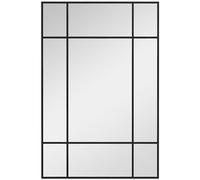 HOMCOM Miroir Mural Verrière Rectangulaire Style Fenêtre 90x60 cm Noir