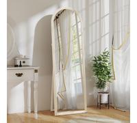HOMCOM Miroir plein corps, 50 x 160 cm, sur pied, montage mural, cadre en arc, Blanc