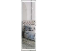 HOMCOM Miroir Plein Pied Mural Grand Miroir rectangulaire avec LED réglable, Interrupteur Tactile, en Verre épais 4mm 40 x 120 cm pour Salon, Chambre, Salle de Bain
