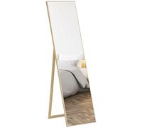 HOMCOM Miroir rectangulaire sur Pied Miroir de Sol pour vestiaire Salon Salle de Bain Couloir - 40l x 47P x 147H cm - Naturel