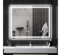 HOMCOM Miroir salle de bain LED bluetooth 80 x 100 cm interrupteur tactile lumière réglable 3 couleurs anti-buée mémoire argent