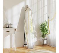 HOMCOM Miroir sur Pied en Pied sans Cadre Miroir sur Pied Forme Irrégulière avec Support 40x4x160 cm Noir et Argent