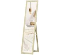 HOMCOM Miroir sur Pied et Mural rectangulaire 37 x 37 x 154 cm Bois Naturel | Miroir de Sol Pleine Longueur, Dressing, Chambre, Salon