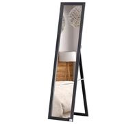 HomCom Miroir sur pied et mural rectangulaire pleine longueur 37 x 37 x 154 cm Noir