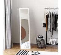 HOMCOM Miroir sur Pied et Mural rectangulaire Miroir de Sol Pleine Longueur Dressing Chambre Salon dim. 37L x 37l x 154H cm Blanc
