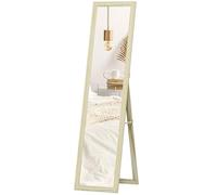 HOMCOM Miroir sur Pied et Mural rectangulaire Miroir de Sol Pleine Longueur Dressing Chambre Salon dim. 37L x 37l x 154H cm Bois Naturel