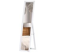 HOMCOM Miroir sur Pied et Mural rectangulaire Miroir de Sol Pleine Longueur Dressing Chambre Salon dim. 37L x 37l x 154H cm Blanc