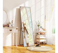 HOMCOM Miroir sur Pied Moderne à Figure Intégrale, Design Autoportant ou Mural, 40x150 cm, Noir