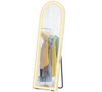 HOMCOM Miroir sur Pied Pleine Longueur avec Éclairage 150x50cm Arqué sans Cadre 3 Températures de Couleur Luminosité Réglable Transparent