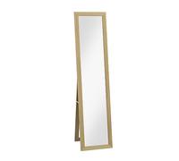 HOMCOM Miroir sur Pied, Pleine Longueur, avec Support, Mural, autoportant, pour Chambre à Coucher, Couloir, Aluminium, chêne, 37 x 157 cm