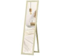 HOMCOM Miroir sur Pied et Mural Rectangulaire, Miroir de Sol Pleine Longueur pour Dressing, Chambre, Salon, 37 x 37 x 154 cm, Bois Naturel