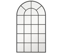 HOMCOM Miroir verrière Arche Style Industriel fenêtre Arcade métal Noir - 110 x 65 cm
